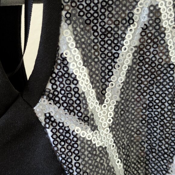 Ivy & Blu Maggy Boutique Black Dress with Geometric Panel Size 2 - Picture 6 of 10